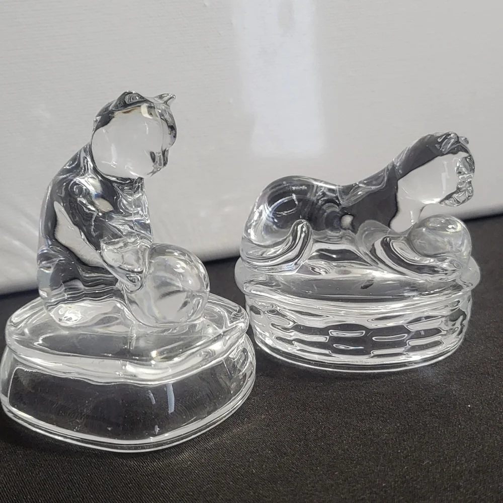 Vintage Avon Crystal Cat Figurines